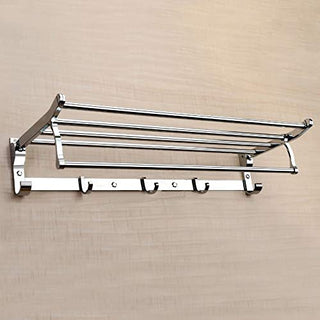 Plantex Stainless Steel Folding Towel Rack for Bathroom & 1.5 Feet Long – Towel Stand/Towel Holder/Bathroom Accessories for Home