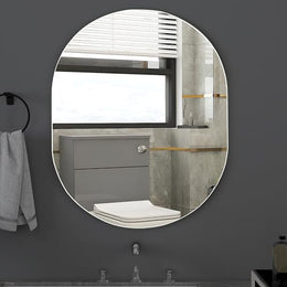 Plantex Frameless Mirror for Bathroom/Dressing Room/Living Room/Bedroom/Entryway - Capsule Shape (18 X 24 Inch)