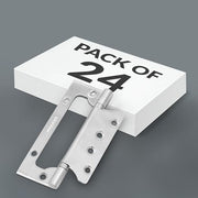 Plantex Butterfly Hinges for Door/Stainless Steel Door Hinges/Non-Mortise Hinges/5 Inch x 14 Gauge Hinges/2.5 mm Hinges for Home/Office/Hotel - Pack of 24 (Chrome)