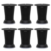 plantex 4 Inch Sofa Legs for Bed Furniture/Sofa Legs for Table/Sofa Support Legs with Rubber Grip (Black, 6 Pcs)
