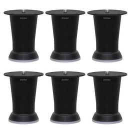 plantex 4 Inch Sofa Legs for Bed Furniture/Sofa Legs for Table/Sofa Support Legs with Rubber Grip (Black, 6 Pcs)