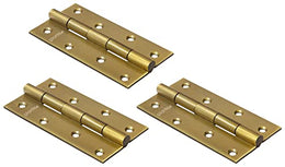 Plantex Heavy Duty Stainless Steel Door Butt Hinges 5 inch x 12 Gauge/2.5 mm Thickness Home/ Office/ Hotel for Main Door/ Bedroom/ Kitchen/ Bathroom - Pack of 3 (Brass Antique )