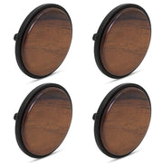 Plantex Knobs for Drawer | Round Drawer Knobs | Knobs for Cabinets | Pull-Push Knobs for Kitchen | Wardrobe Drawer Knobs - Pack of 4 (Big, Black & Wood)