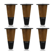 Plantex 4 Inch Sofa Legs for Bed Furniture/Sofa Legs for Table/Sofa Support Legs with Rubber Grip (Black, 6 Pcs)