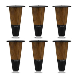 Plantex 4 Inch Sofa Legs for Bed Furniture/Sofa Legs for Table/Sofa Support Legs with Rubber Grip (Black, 6 Pcs)