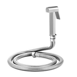 Plantex Pure Brass D-Shape Health Faucet Set/Jet Spray for Toilet with 1.20-Meter Hose Pipe for Toilet & Wall Hook-(Chrome Finish)