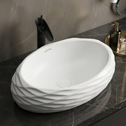 Plantex Table Top Wash Basin For Bathroom/Designer Ceramic Basin/Countertop Vessel Sink Basin - Indo-European Collection (EQTT-595, 23 x 15 x 7 Inch)