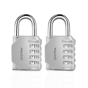 Plantex 4 Digit Combination Number Password Metal Lock/Zinc Alloy Locks for Luggage/Locks for Travel Bags for Luggage/Locks for Cabin Luggage/Travel Essentials - Pack of 2 (Silver)