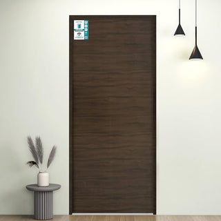 Plantex WPC Doors For Bathroom (30 Mm - Thickness)/Waterproof Bathroom Door/2.5X6.75 Feet Wooden Finished Door For Home/Balcony/Office/Kitchen, Density-600 (30X81 Inch, 24 Kg- Charcoal Oak), Brown