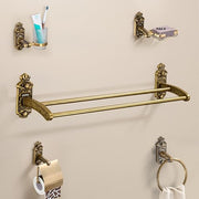 Plantex Aluminium Antique Bathroom Accessories Set Of 5-Pcs/Bathroom Hardware Set (Towel Rod/Napkin Ring/Paper Holder/Soap Dish/Tumbler Holder), Gold