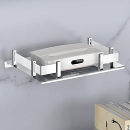 Plantex Stainless Steel Set Top Box Shelf for Wall/Multi-Functional Shelf for Home - 8 x 10 inch (Chrome Finish)