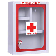 Plantex First Aid Box/Medicine Storage Box/Emergency First Aid Kit Box/Medical Box for Home, School & Office/Medicine Organizer with Multi Compartment - (Red & White) – Big Size Wall Mount – GI Steel