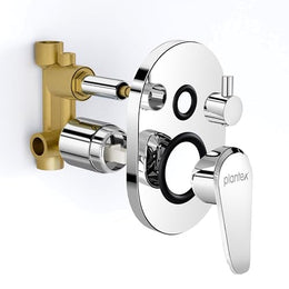 Plantex Diverter Set for Bathroom/Concealed Body High Flow Diverter Full Set with Exposed Part Kit/Bathroom Shower System - (Chrome)