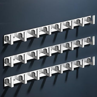 Plantex Bathroom Hooks for Hanging with L-Shape Hooks - Door Hooks for Clothes/Towel/Keys - Pack of 3 - (8 Hooks, Chrome)