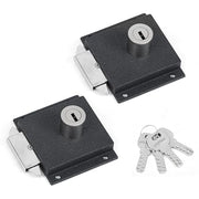 Plantex Sliding Door Lock for Wardrobe/GI Steel Drawer Lock/Suitable for 20mm Sliding Door - Pack of 2 (SL-01, Z-Black)