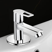 Plantex Pillar Cock Water Tap/Pure Brass Pillar Cock for Wash Basin with Teflon Tape/Single Lever Tabletop Basin Tap - (Chrome)