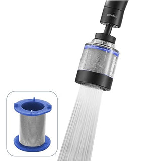 Plantex Stainless Steel Tap Extension for Kitchen Sink/360° Swivel Kitchen Sink Faucet Extender/Upto 80% Water Saving/3 Anti-Splash Modes/Fits F22 and M24 mm tap (XL-3001/Black)