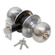 Plantex Stainless Steel Door Lock - Cylindrical Lock With 3 Keys/Tubular Door Knob/Lock For Main Door/Bedroom (Matt)