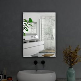 Plantex Unframed Unframed Rectangle Mirror for Wall/Mirror with Beveled Smooth Edges/Mirror for Bathroom/Dressing Room/Living Room/Bedroom/Entryway - (18x12 Inch)