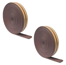 Plantex Window Seal Tape for Perimeter/Door Strip/DIY 3M Self Adhesive/Soundproof & Weatherproof Strip - Pack of 2 (E Shape, 18Feet, Brown)