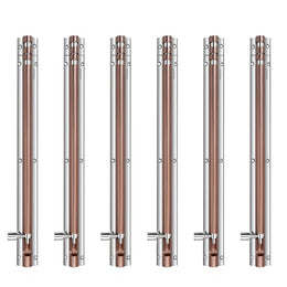 Plantex Heavy Duty 12-inch Joint-Less Tower Bolt for Wooden and PVC Doors for Home Main Door/Bathroom/Windows/Wardrobe - Pack of 6 (703, Rose Gold and Chrome)