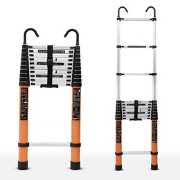 Plantex 14.5 feet (4.4m) Telescopic Ladder/Durable Steps/Collapsible Ladder for Home or Outdoor Work/Aluminium Telescopic Ladder - (Orange)