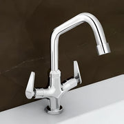 Plantex Pure Brass Basin Mixer Hot & Cold Water Tap/ Basin Tap with Teflon Tape/360° Swivel Spout Tap for Wash Basin-7 Year Warranty (LEA-709-Chrome)