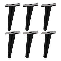 Plantex 6 Inch Sofa Legs for Bed Furniture/Sofa Legs for Table/Sofa Support Legs with Rubber Grip (Black, 6 Pcs)