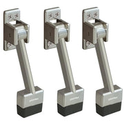 Plantex Door Stopper - 5 Inch Long Gate Stopper for Wooden Doors - Set of 3 (Silver Matt)
