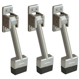 Plantex Door Stopper - 5 Inch Long Gate Stopper for Wooden Doors - Set of 3 (Silver Matt)