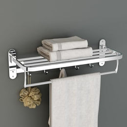 Plantex 304 Grade Stainless Steel Towel Rack in Bathroom/Towel Holder in Bathroom/Cloth Hanger for Bathroom Wall/Bathroom Accessories (24 Inch) Chrome