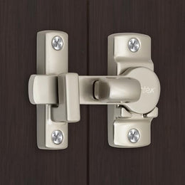 Plantex Door Lock Latch/180 Degree Door Latch Lock/Flip Latch Lock for Door/Baby Latch for Bathroom/Latch Lock for Main Door/Double Door Lock/Door Stopper for Home/Chitkani - (Satin)