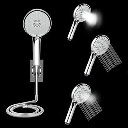 Plantex Acrylonitrile Butadiene Styrene Hand Shower For Bathroom/5 Inch Round Multi-Function 3 Mode Shower Hand/Hand Shower With 1.5 Meter Flexible Tube And Wall Hook-(Chrome)
