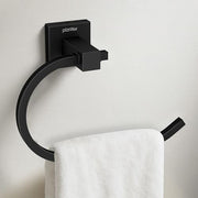 Plantex Stainless Steel Towel Holder for Bathroom/Towel Ring Holder/Napkin Holder for Washbasin/Napkin Ring/Bathroom Accessories â€“ Pack of 1, Aqua (Black)