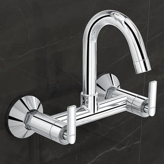 Plantex Pure Brass Sink Mixer Tap Hot and Cold with 360° Swivel Spout/Sink Tap for Kitchen Basin with Brass Wall Flange & Teflon Tape-7 Year Warranty (BAL-514)