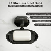 Plantex J4 Stainless Steel Wall Mounted Soap Holder for Bathroom/Soap Holder for Kitchen/Soap Stand for Bathroom/Bathroom Accessories (PVD Black Finish) Onix