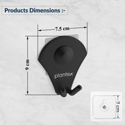 Plantex Royal Stainless Steel Robe Hook for Bathroom/Cloth-Towel Hanger/Napkin Hanger/Bathroom Accessories (Black, Powder Coated)