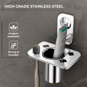 Plantex Stainless Steel Tooth Brush Holder/Tumbler Holder/Bathroom Accessories - (Dream - Chrome)