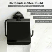 Plantex J4 Stainless Steel Toilet Paper Holder for Bathroom/Tissue Holder for Washroom/Toilet roll Holder for Wall Mounted/Bathroom Accessories (PVD Black Finish) Angel