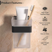 Plantex Stainless Steel Tumbler Holder for Bathroom/Toothbrush Glass Holder/Bathroom Accessories - Pack of 1, Aqua (Black)