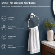 Plantex Compact Stainless Steel Towel Hanger for Bathroom/Towel Holder/Napkin Holder for Wash Basin/Towel Ring/Bathroom Accessories (Pack of 1)