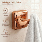 Plantex 304 Grade Stainless Steel Robe Hook/Hanger/Hook for Hanging Towel in Bathroom/Living Room - Decan (Rose Gold)