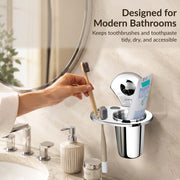 Plantex Stainless Steel Bathroom Accessories Set/18 Inch Folding Towel Rack/Towel Stand/Hanger/Napkin Ring/Tumbler Holder/Soap Dish(Royal Combo of 4)