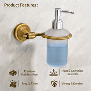 Plantex 304 Grade Stainless Steel Hand Wash Holder for Wash Basin Liquid Soap Dispenser/Bathroom Accessories - Niko (Antique)