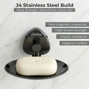 Plantex J4 Stainless Steel Wall Mounted Soap Holder for Bathroom/Soap Holder for Kitchen/Soap Stand for Bathroom/Bathroom Accessories (PVD Black Finish) Angel