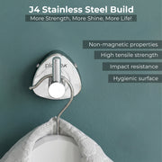Plantex J4 Stainless Steel Clothes Hanger for Wall/Hangers for Bathroom/Robe Hook/Bathroom Accessories (Chrome Finish) Angel