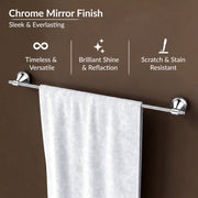 Plantex 304 Grade Stainless Steel Bathroom Single Towel Rod/Towel Stand/Towel Hanger/Bathroom Accessories, Niko (24-inch Chrome)