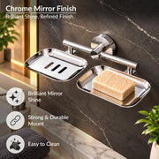 Plantex Galaxy 304 Grade Stainless Steel Bathroom Soap Holder/Soap Stand/Soap Dish for Bathroom Accessories (Chrome)