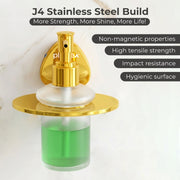 Plantex J4 Stainless Steel Liquid Soap Dispenser/Shampoo Dispenser for Wash Basin/Hand Wash Dispenser Wall Mounted/Bathroom Accessories (PVD Gold Finish) Angel