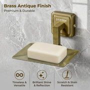 Plantex 304 Grade Stainless Steel Soap Holder for Bathroom/Soap Case/Soap Stand/Bathroom Accessories - Decan (Brass Antique)